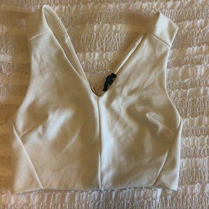 Dynamite Cream Crop Top with Gold Detailing